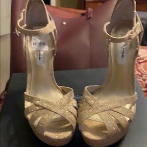 Gold glitter high heel